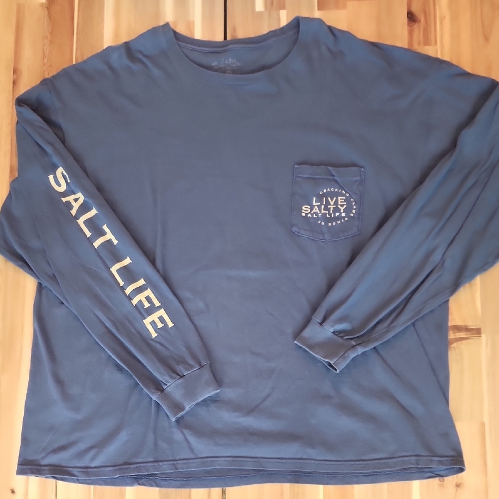 Mens Salt Life Blue Long Sleeve Tee - Size 2XL